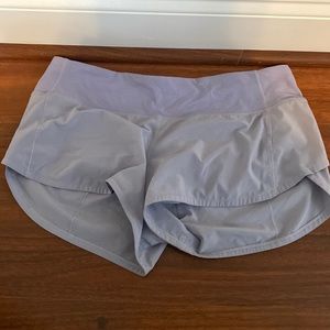 Light purple lululemon speed up shorts!!